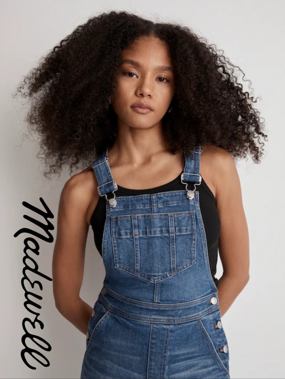 Madewell High-Rise Loose Flare Overalls in Demott Wash Demott Wash 6 - Picture 3 of 5
